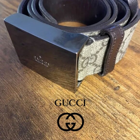 Gucci GG Pattern Leather Belt - 114990 - Picture 1 of 5